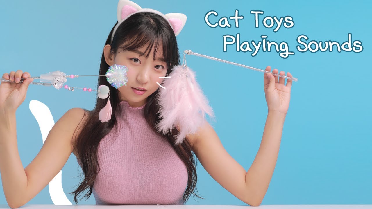 ASMR Milky羽毛和各种逗猫玩具的声音