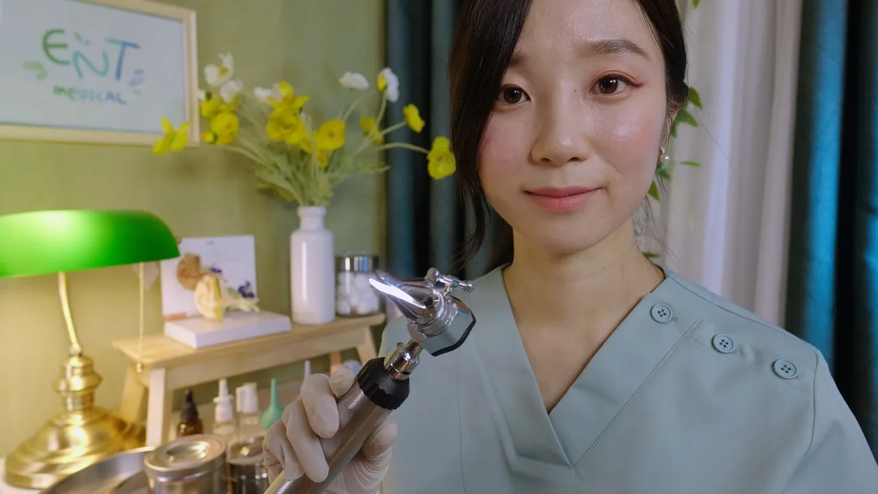 [Latte ASMR] 医生检查：耳鼻喉检查  场景模拟