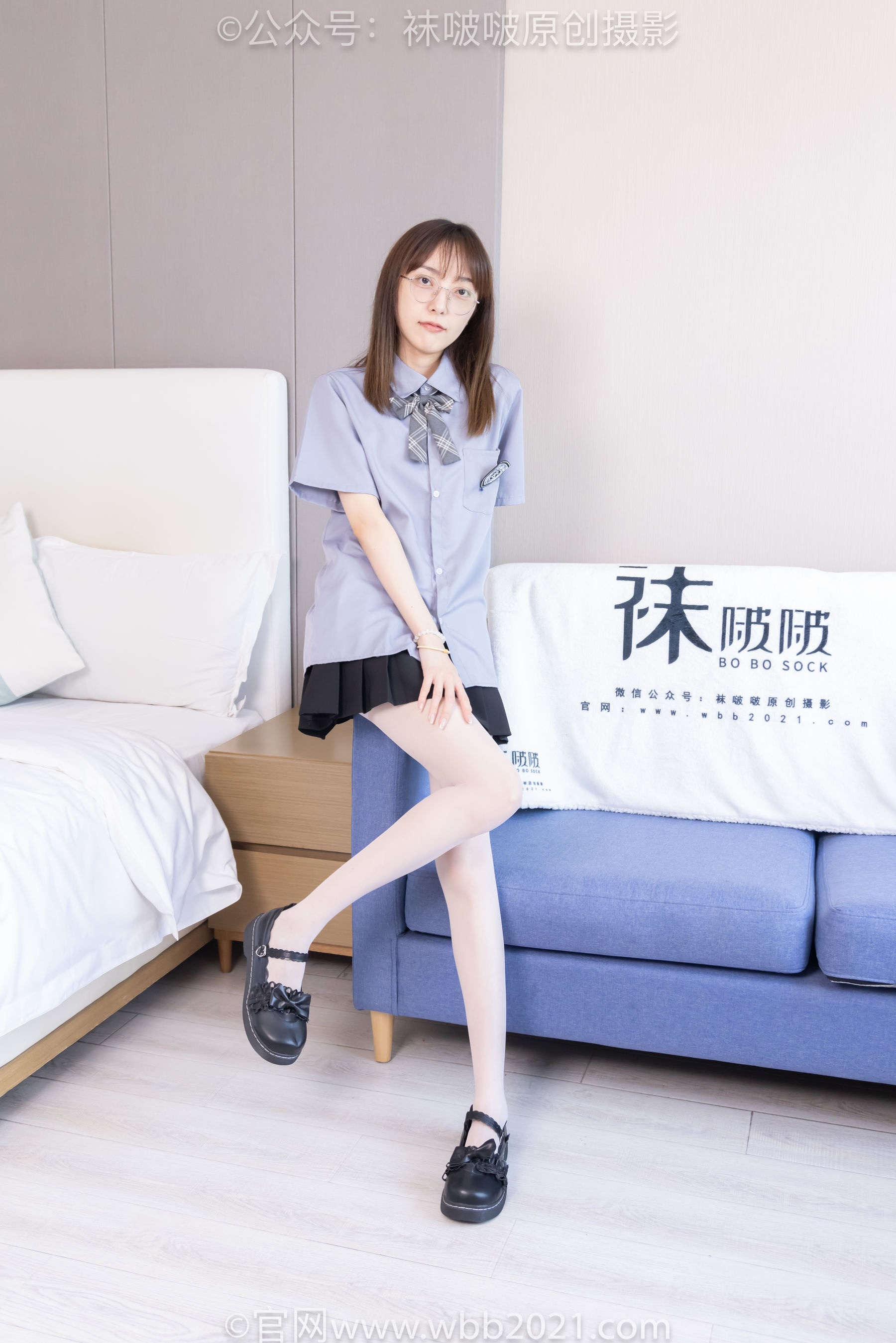 BoBoSocks袜啵啵 No.460 稚予 -JK制服、皮鞋、帆布鞋、薄白丝_第1张