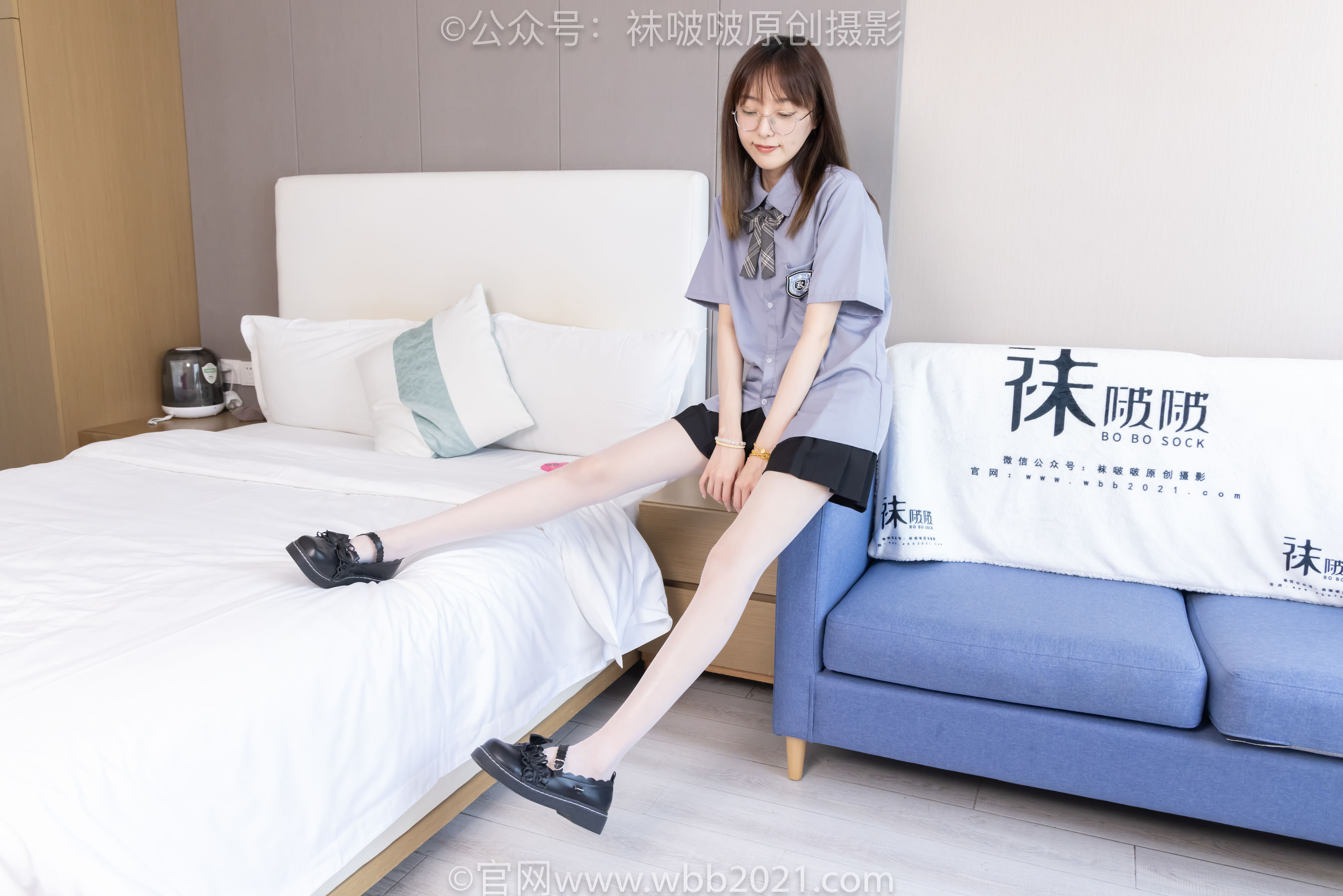 BoBoSocks袜啵啵 No.460 稚予 -JK制服、皮鞋、帆布鞋、薄白丝_第2张